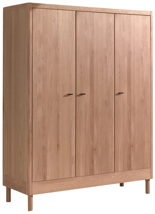 Set Complet Mobilier Camera Bebelusi Forrest Oak, Pat 90x200 cm, Dulap cu 3 Uși, Noptieră și Masă de înfășat, din Lemn de Stejar, Natur – Vipack