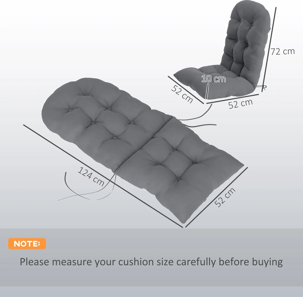 Outsunny Set de 2 perne pentru scaun Adirondack cu prinderi sigure, design capitonat moale și gros, gri | Aosom Romania