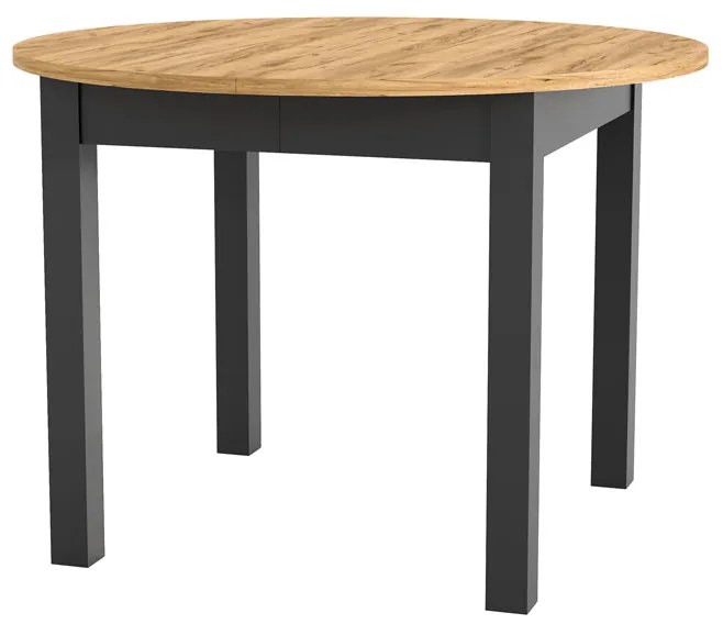 Masă de sufragerie Isiah 02 (Stejar + negru) (pentru 4-8 persoane). 1082831
