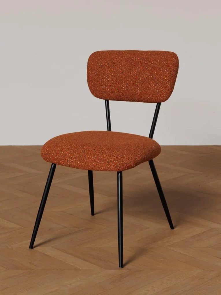 Scaun dining portocaliu din textil, Kiwi
