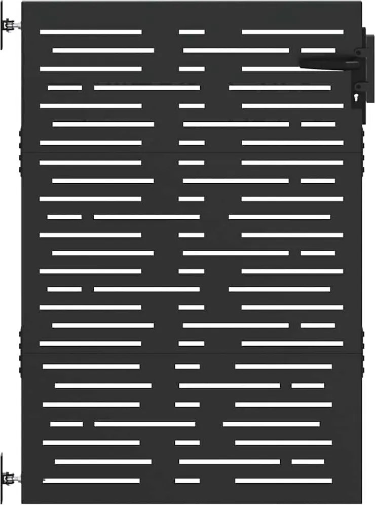 vidaXL Poartă de grădină Negru 85 x 125 cm Oțel vopsit în pulbere