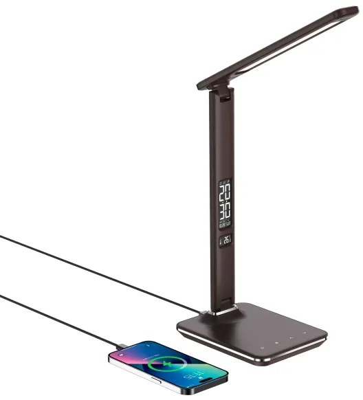 Brilagi-LED Lampă reglabilă cu încărcare wireless REGINA LED/8,5W/230V maro