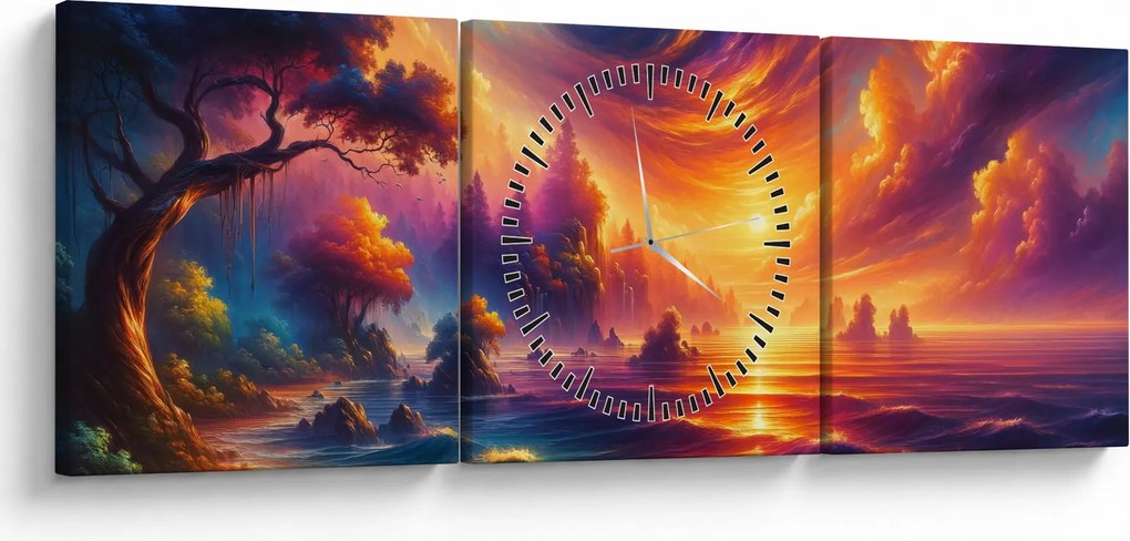 Tablou - Lume magică (cu ceas) (90x30 cm)