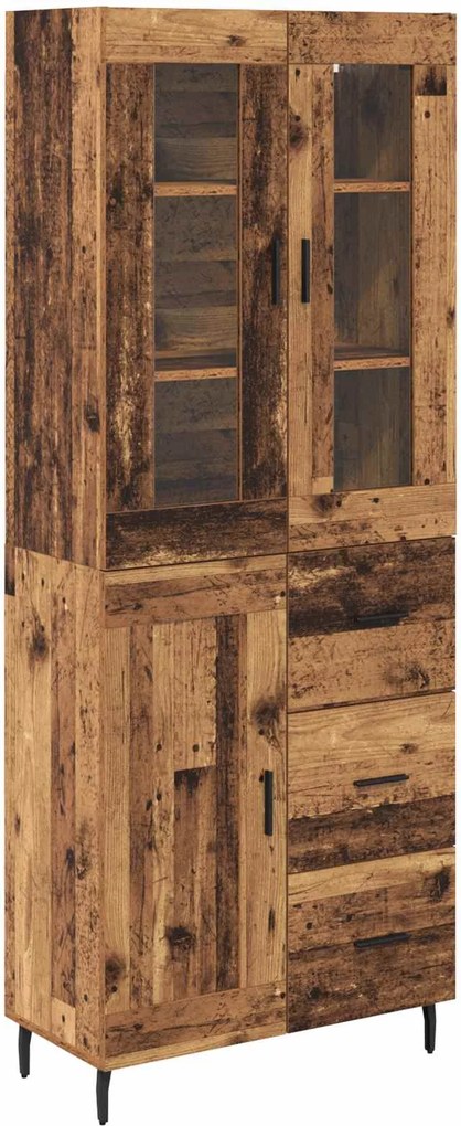 vidaXL Bufet cu sertar 2 pcs Lemn Vechi Lemn compozit