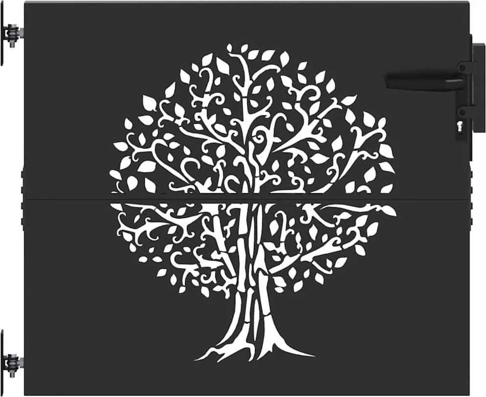 vidaXL Poartă de grădină Negru 85 x 100 cm Oțel vopsit în pulbere