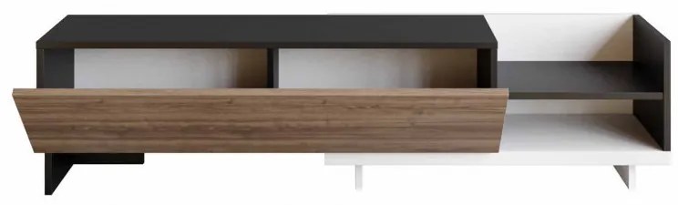 Comoda TV Parion - Alb, Negru, Walnut