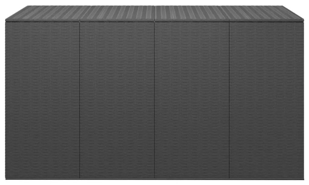 317232 vidaXL Ladă grădină pentru perne, negru, 194x100x103 cm, ratan PE