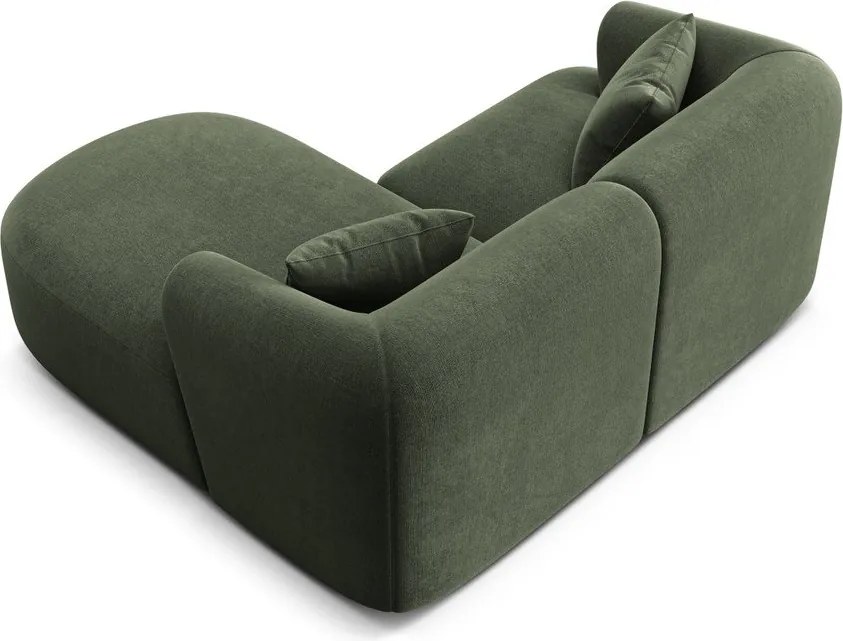 Colțar verde cu tapițerie din catifea (cu colț pe partea dreaptă/cu șezlong) Campi – Cosmopolitan Design