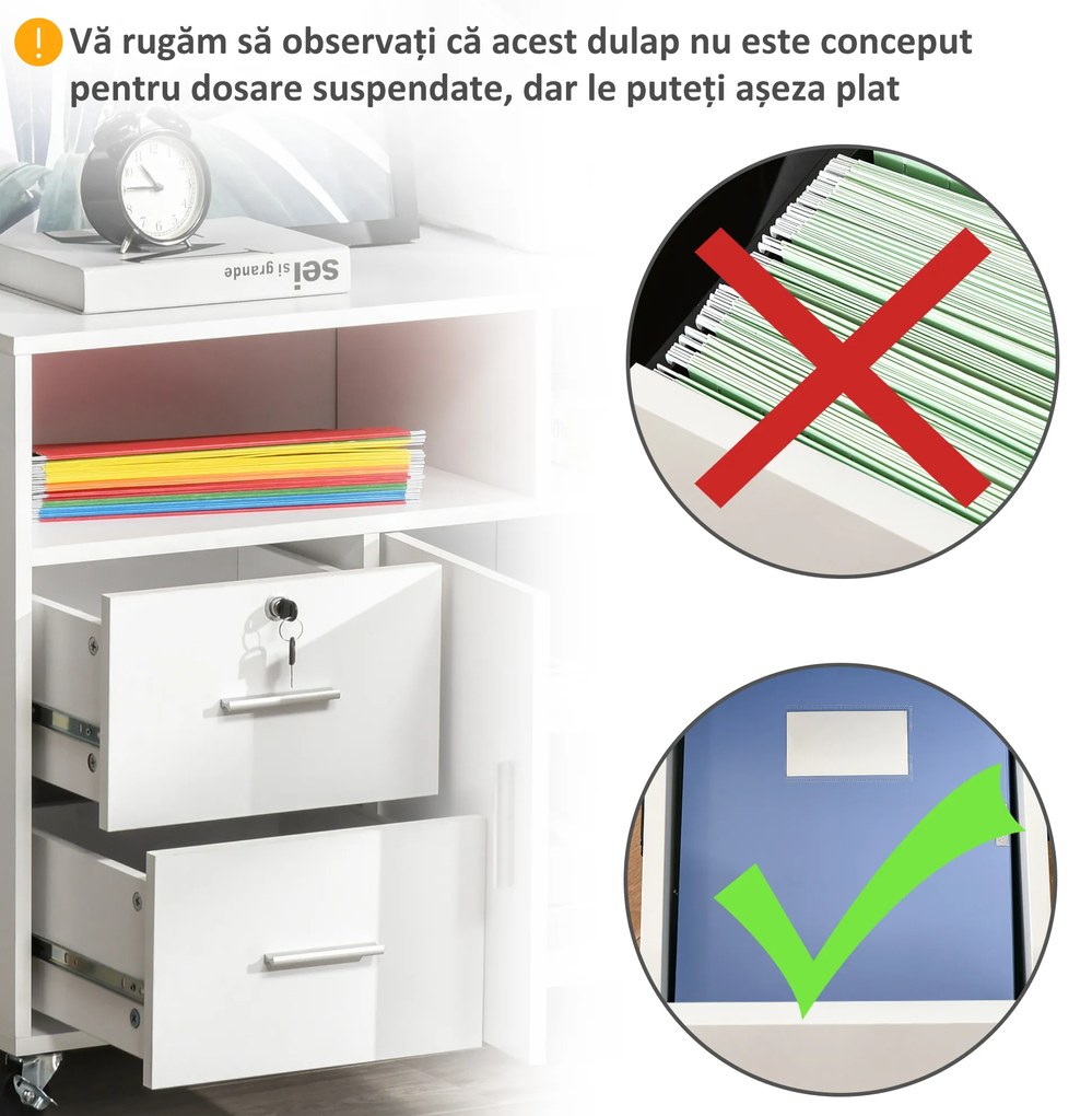 HOMCOM Mobilier Suport Imprimantă Dulapior Multifuncțional Design Compact și Elegant pentru Birou și Acasă | Aosom Romania