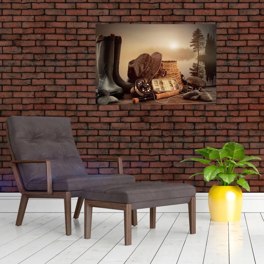 Tablou - Natura moartă, pescuit (90x60 cm)