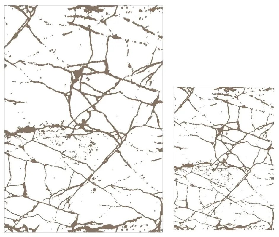 Covorașe de baie albe/maro 2 buc. 60x100 cm Cracks – Mila Home