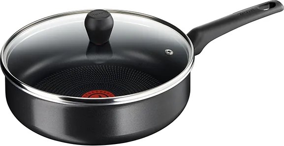 Cratita cu capac Tefal Invissia B3093242, 24 cm, Negru