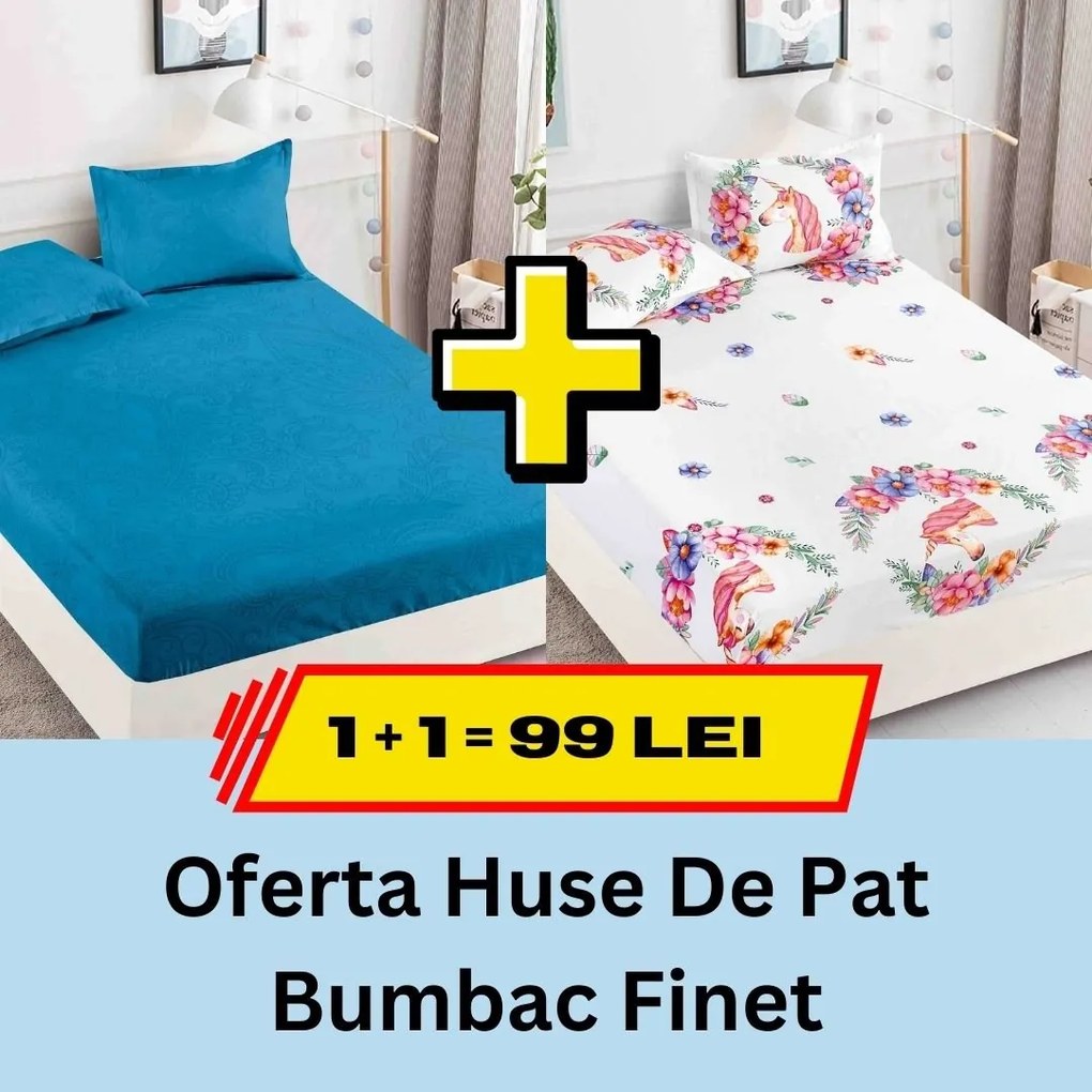 Pachet promotional 1 + 1 Husa de Pat Din bumbac Finet, LP-PPHBF-27