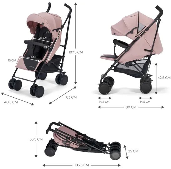 Cărucior de copii KINDERKRAFT Pink princess