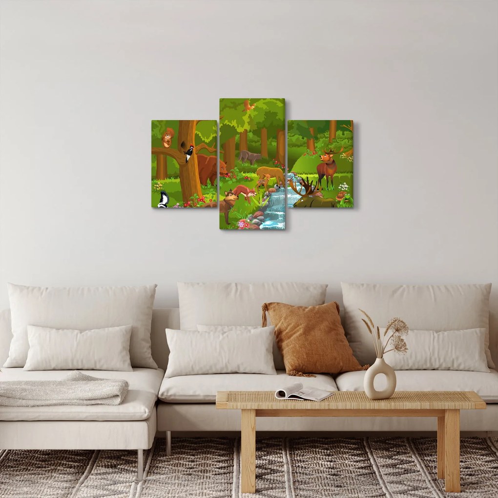 Tablou pentru copii cu animale (90x60 cm)