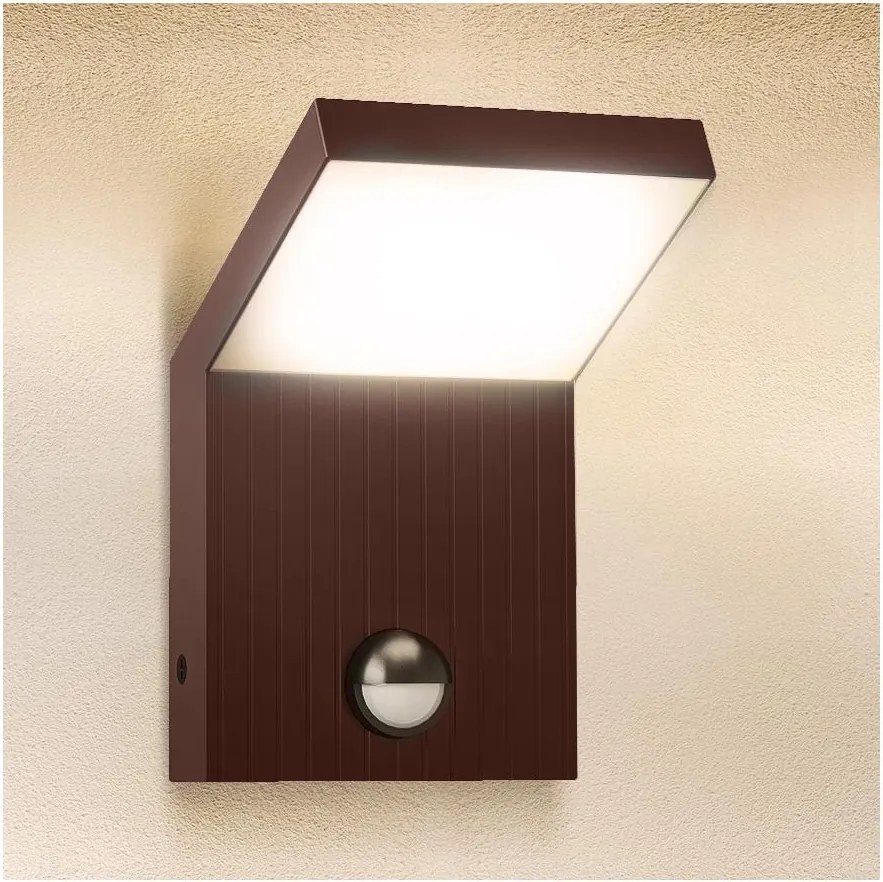 Brilagi -LED Aplică de exterior cu senzor RIANO LED/8W/230V maro IP65
