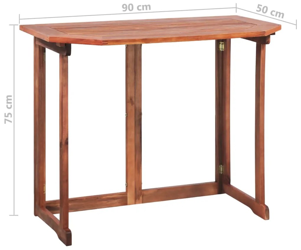 Set mobilier bistro, 2 piese, lemn masiv de acacia Maro, 2