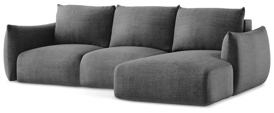 Colțar gri închis extensibil (cu colț pe partea dreaptă/cu șezlong) Leila – Makamii