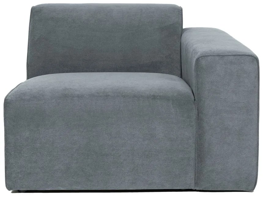 Modul pentru canapea gri cu tapițerie din catifea reiată (cu colț pe partea dreaptă) Sting – Scandic