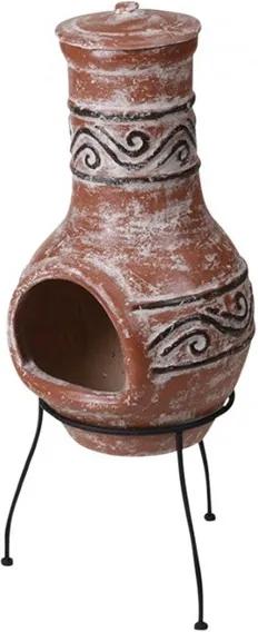 Semineu Karll din ceramica, maro, 36 X 35 X 88 cm