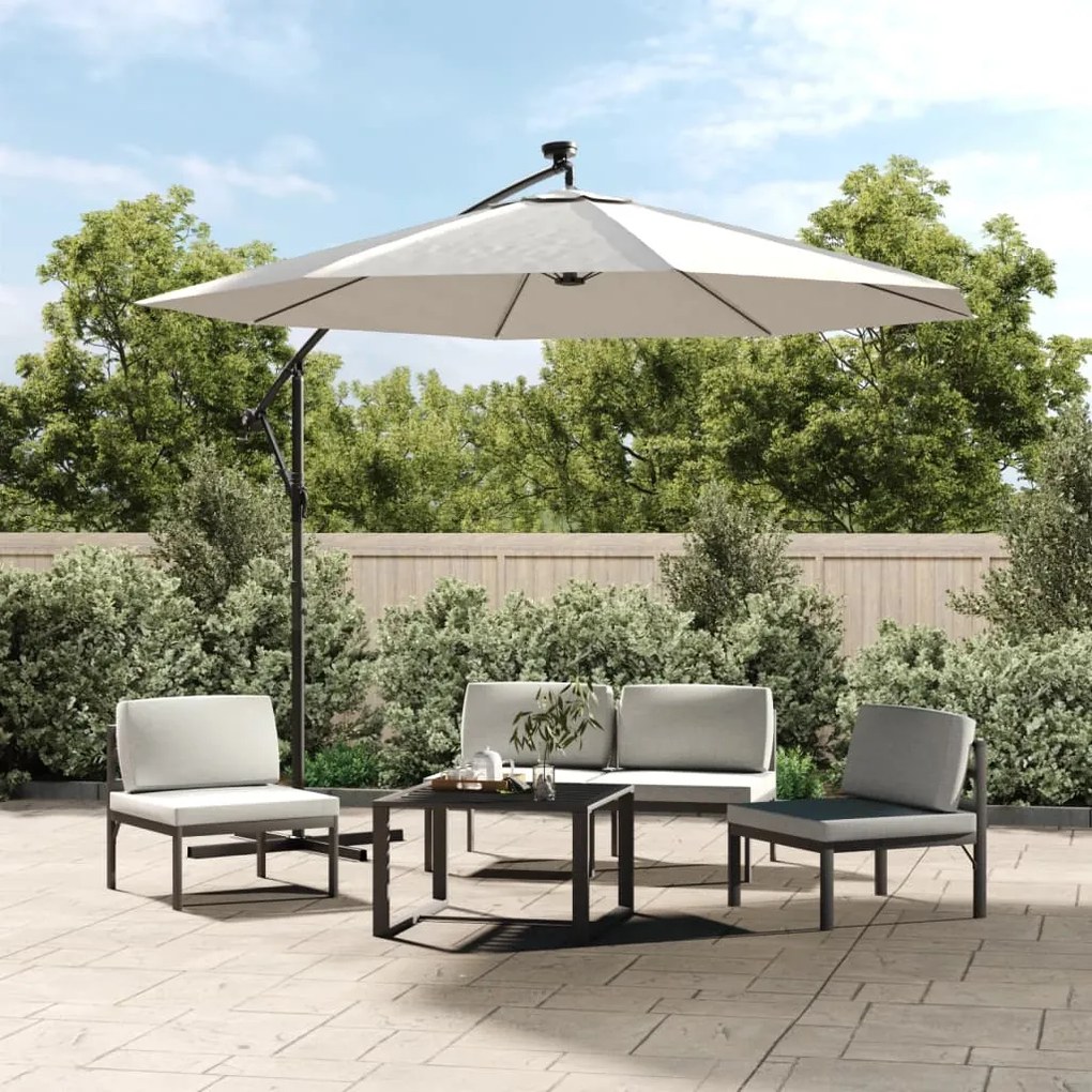 vidaXL Pânză de schimb umbrelă de soare, alb nisipiu, 350 cm
