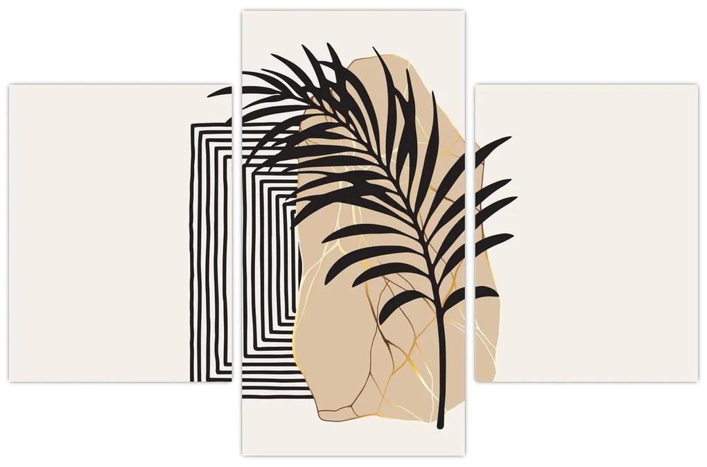 Tablou - Abstracție cu frunze tropicale N⁰3 (90x60 cm)