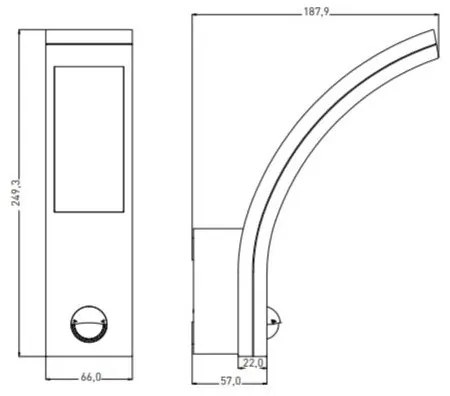 LED Aplică perete exterior cu senzor LED/10W/230V IP54