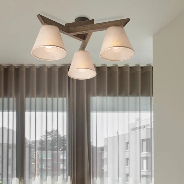 Brilagi - Lustră aplicată LED ANTHONY 3xE14/40W/230V stejar-nuc/bej