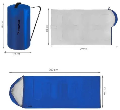 Sac de dormit pentru drumeții 2in1 - 200 x 75 cm