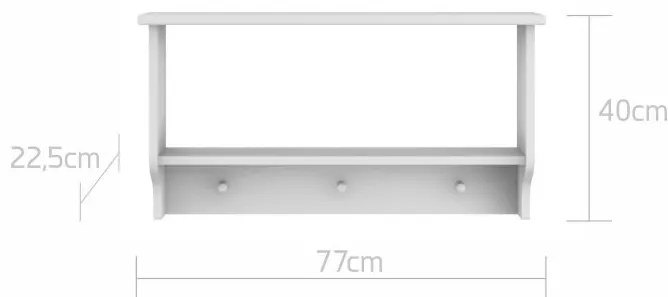 Raft elegant Ines alb L77 cm