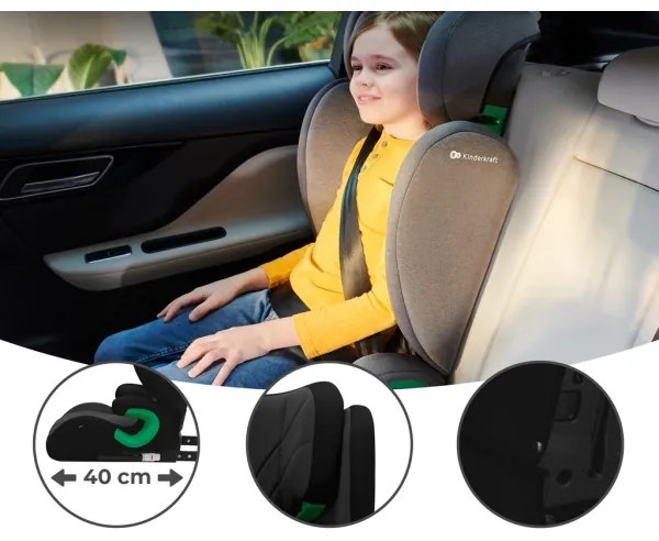 Scaun auto KINDERKRAFT JUNIOR FIX 2 (100-150 cm) Graphite black