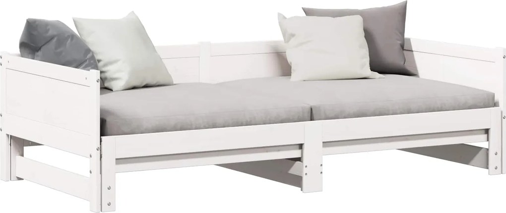 vidaXL Pat de zi extensibil Alb 203,5 x 184 x 56,5 cm