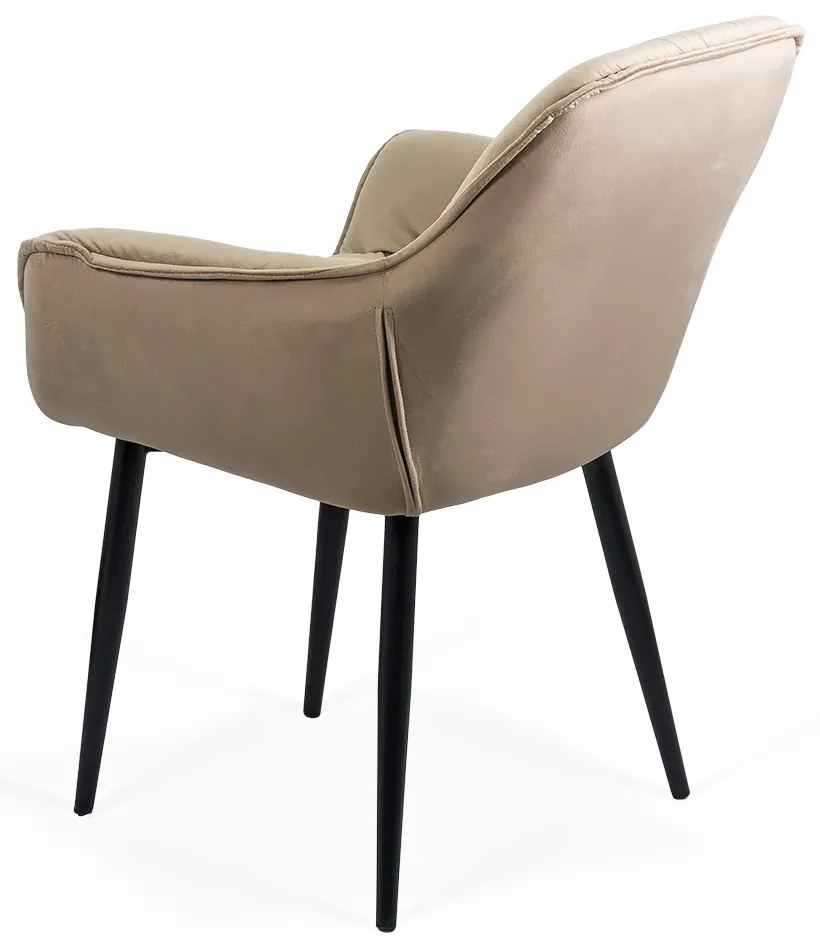 RESIGILAT - Scaun de dining din catifea BUC 257 bej