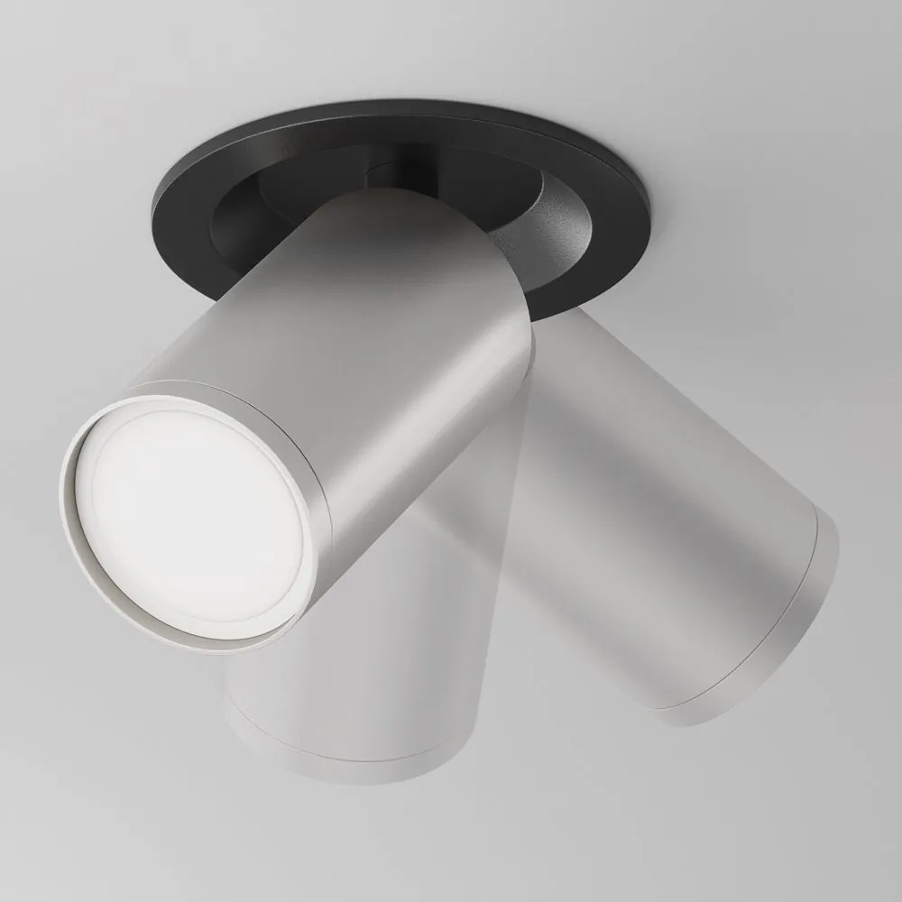 Spot incastrabil design tehnic Focus S negru, argintiu