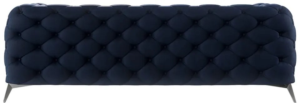 Canapea albastru-închis cu tapițerie din catifea 225 cm Chelsea – Ropez