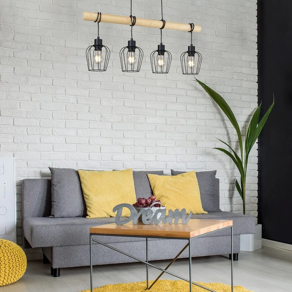 Lustra suspendata stil minimalist industrial Fabian 4L