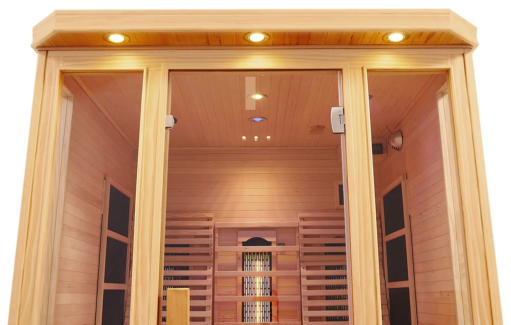 Infračervená sauna/ tepelná kabína Helsinki 150 s triplexným vykurovacím systémom a drevom Hemlock
