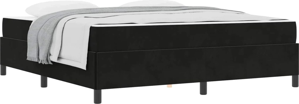 vidaXL Cadru de pat cu saltea Negru 180 x 200 cm țesătură