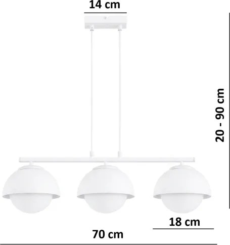 BRILAGI - Lustru suspendat pe cablu COSMO 3xE27/60W/230V alb