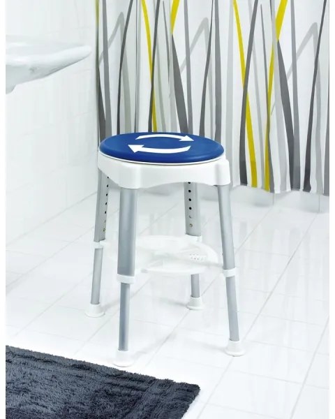 Ridder - Scaun rotativ 58x35,5 cm, albastru/alb