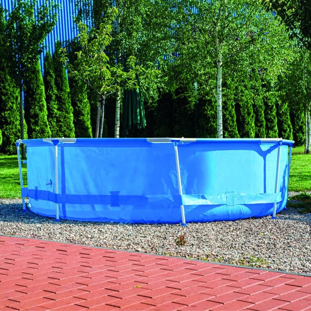 Set piscină cu cadru metalic 450 X 90 cm