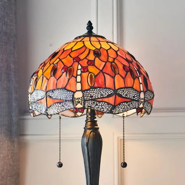 Endon 64092 - Lampă de masă Tiffany DRAGONFLY, 2xE27/60W/230V, Ø 30 cm
