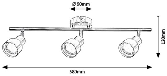 Spot BLAKE 3xGU10/50W/230V Rabalux 3185
