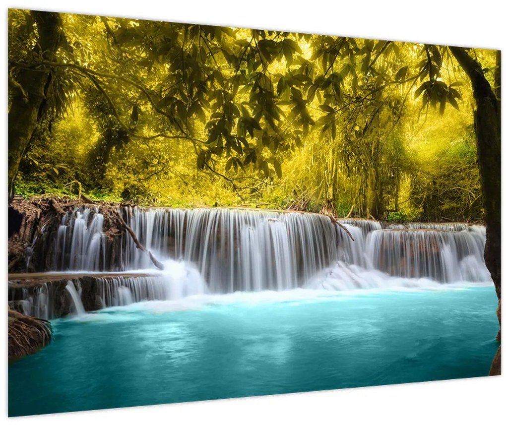 Tablou - Cascadă, cu culori strălucitoare (90x60 cm)