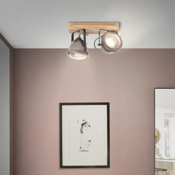 Brilliant - Aplica spot CARMEN WOOD 2xGU10/5W/230V eucalipt