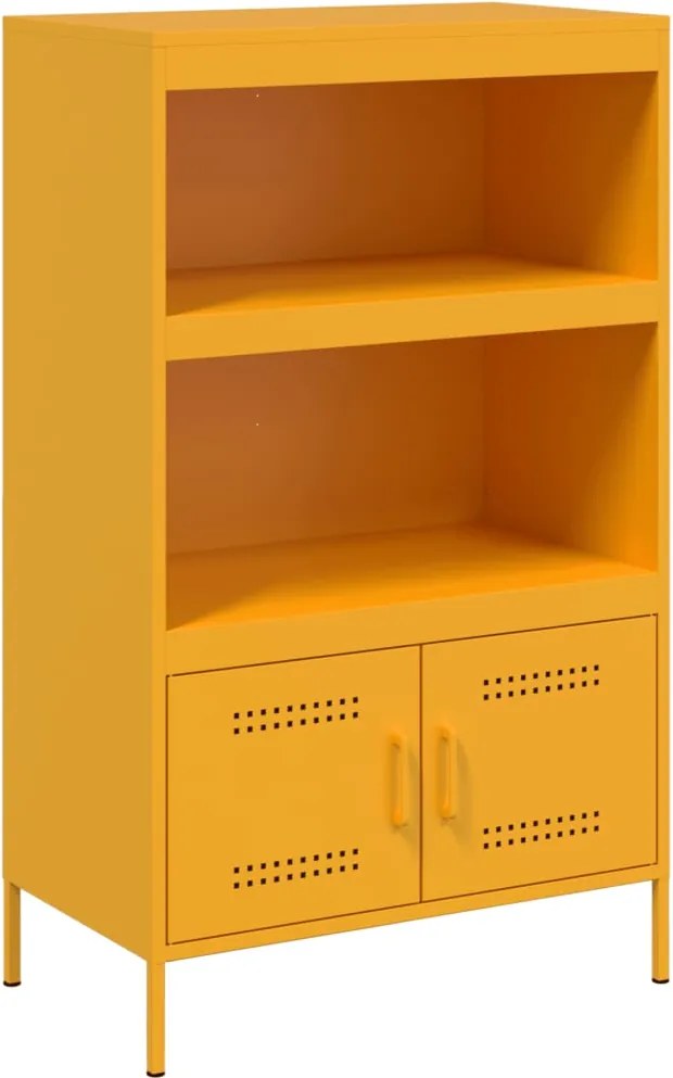 vidaXL Dulap înalt, galben muștar, 68x39x113 cm, oțel