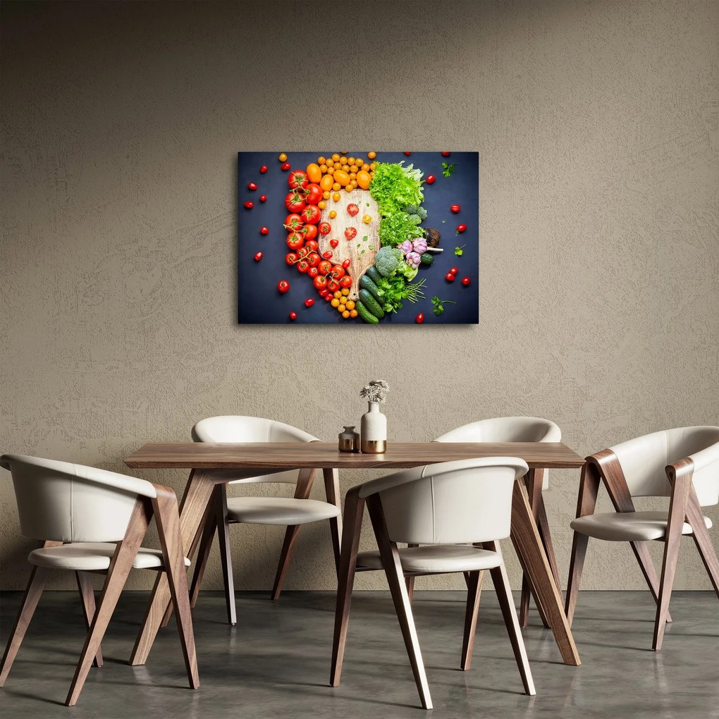 Tablou - Masa plină cu legume (70x50 cm)