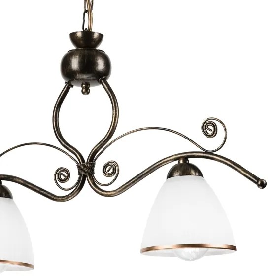 Lustră pe lanț RETRO 2xE27/60W/230V bronz/patină