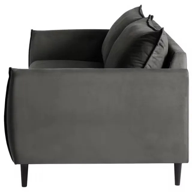 Canapea gri închis cu tapițerie din catifea 203 cm Juli – Ropez