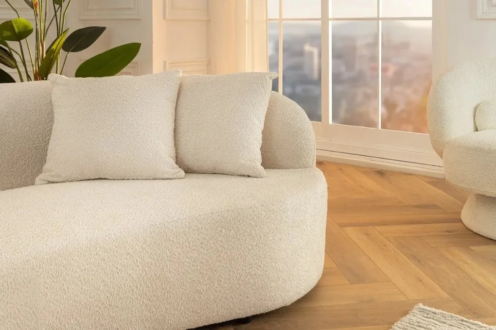 Canapea semicirculara, Tesatura Boucle, Bej, ATELIER 230cm, A-46546 VC